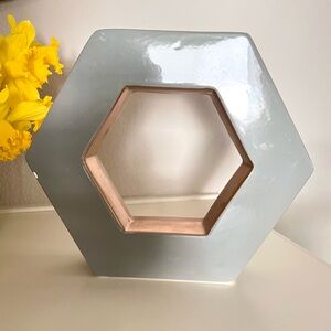 Gray Hexagonal Ceramic Vase Decor